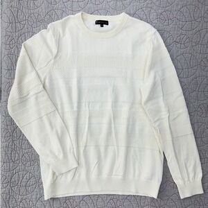 American Tall Sweater Cream Textured Stripe / Men's Medium Tall MT